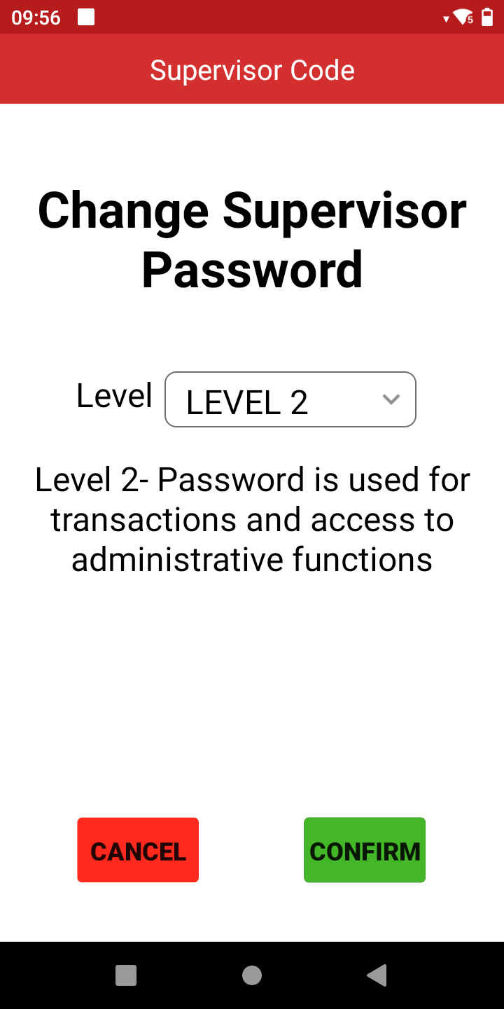 Change level 2 supervisor password