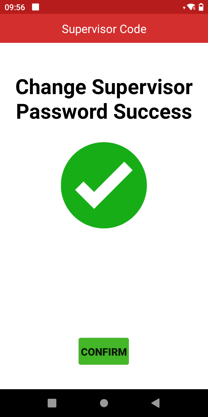 Change of level 2 supervisor password confirmation