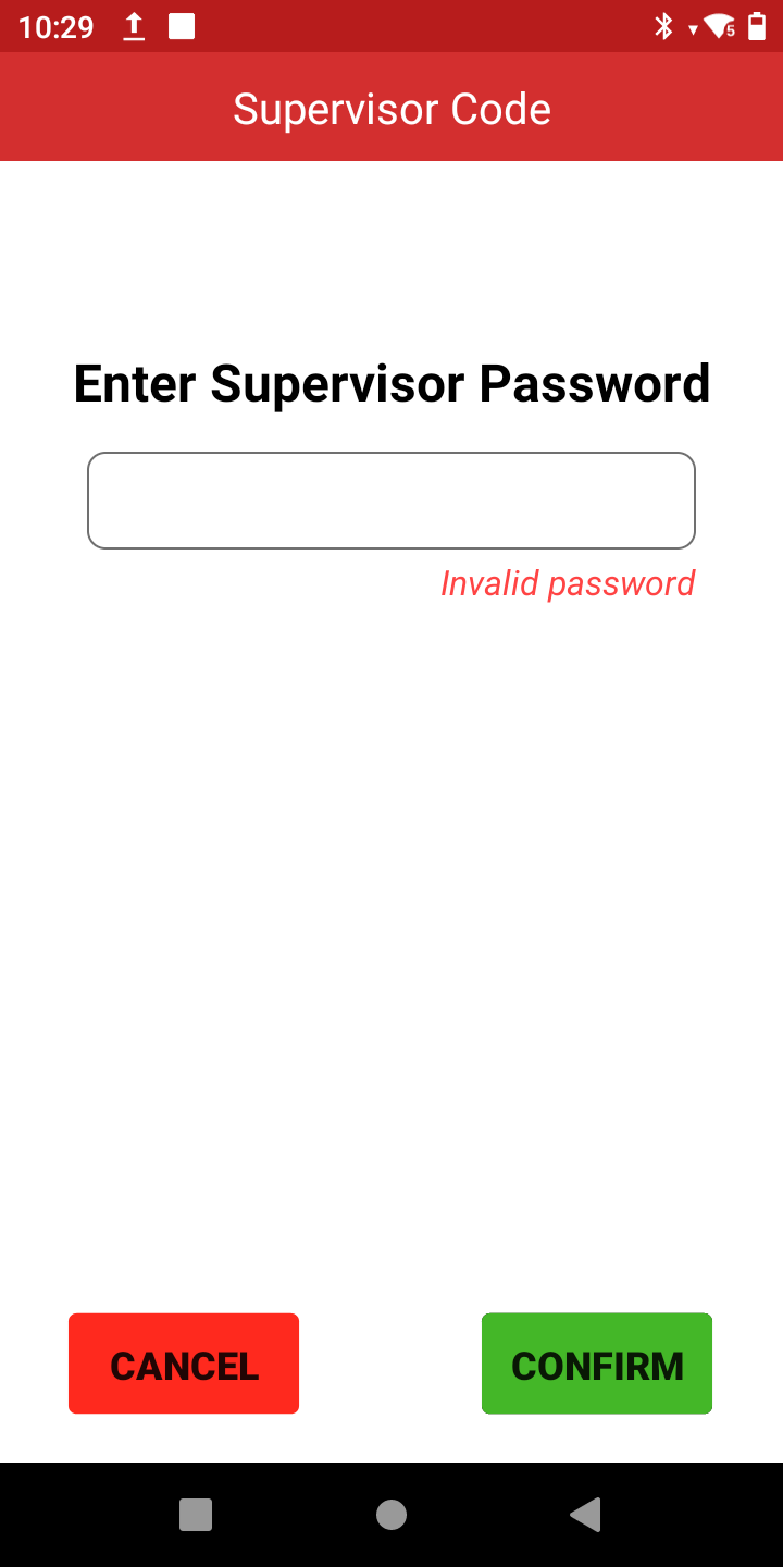 Supervisor password invalid