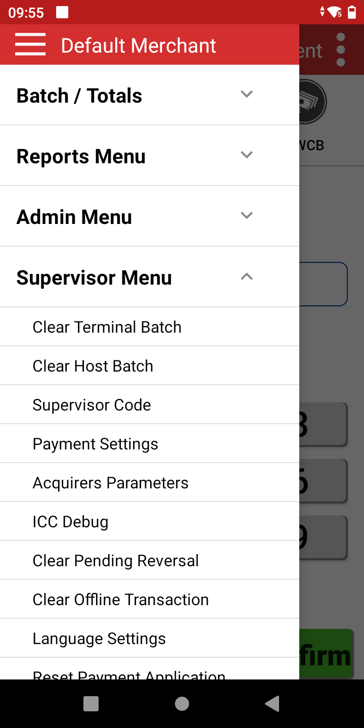 Select supervisor menu