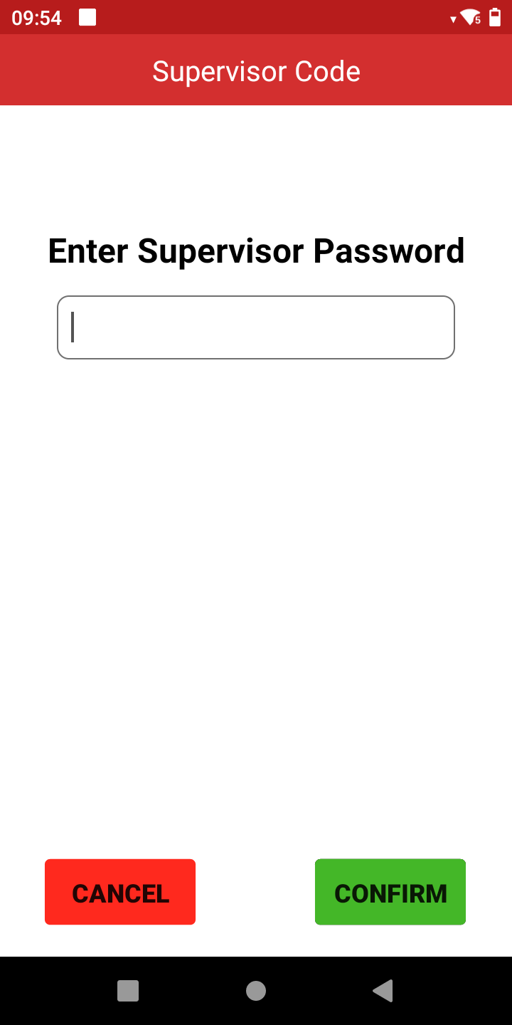 Supervisor code enter password