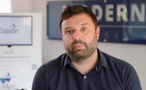 Warren Whitfield CEO of Modern World mid interview with Elavon