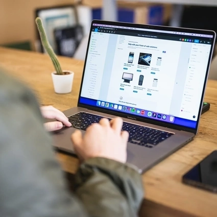 Laptop with elavon website open