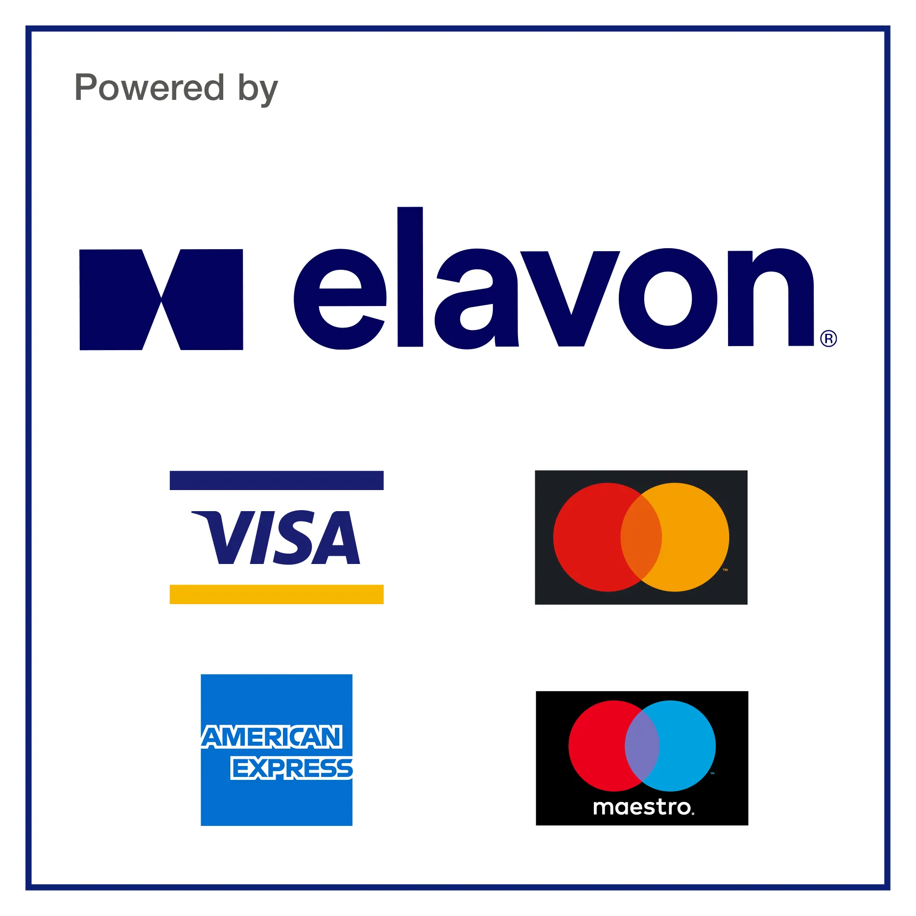 Card scheme logo: Visa, Mastercard, Maestro, American Express