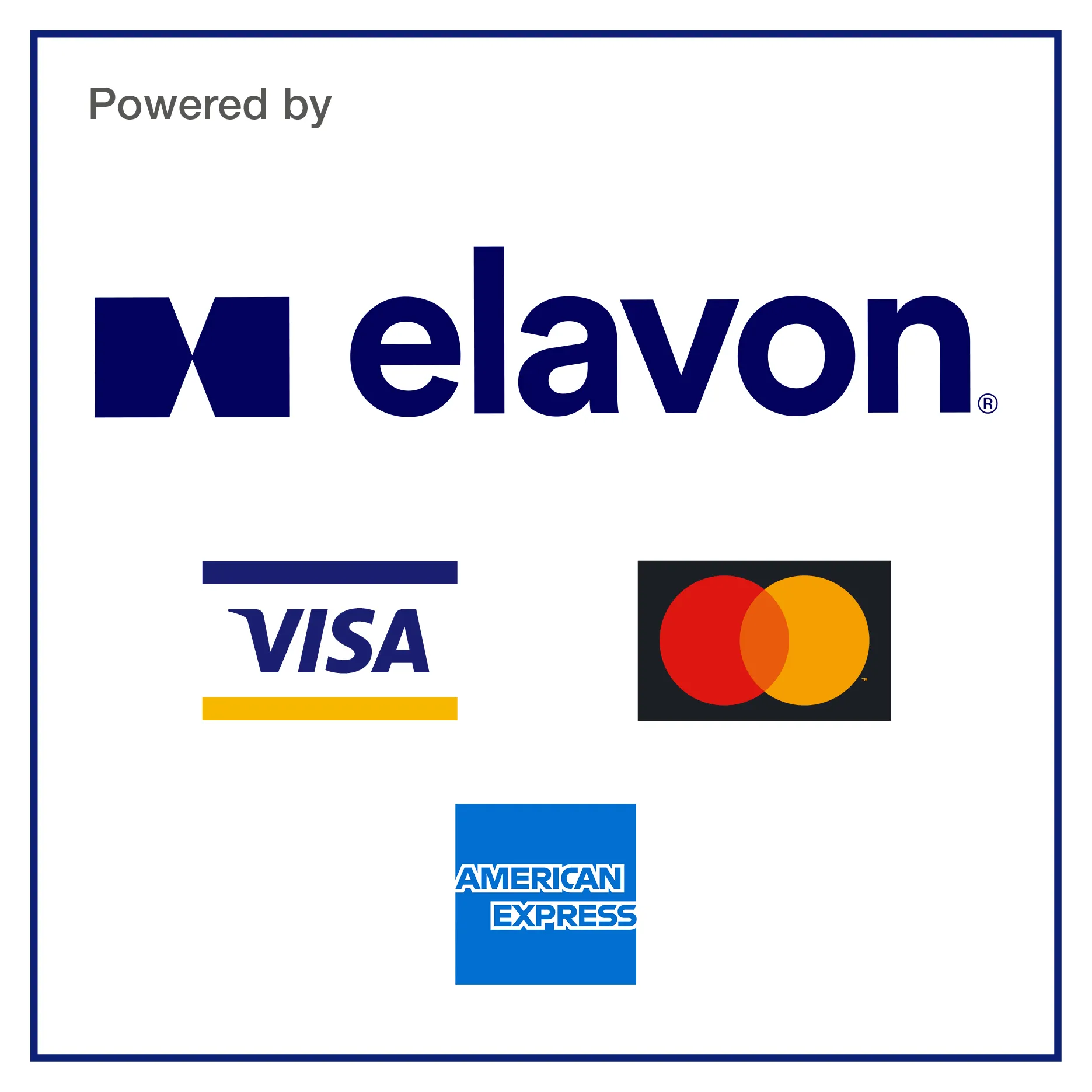Card scheme logo: Visa, Mastercard, American Express