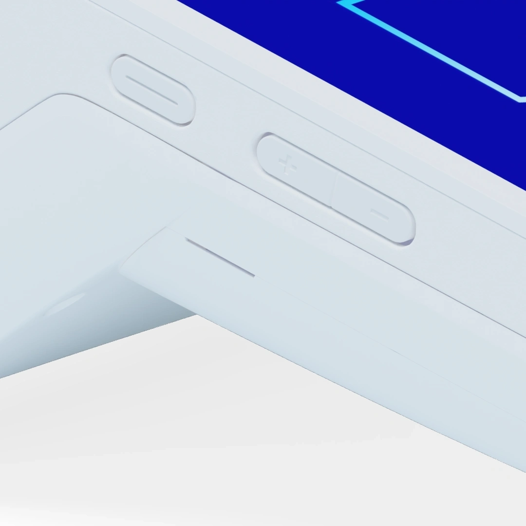 DX8000 smart terminal close up of touchscreen